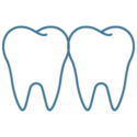 dentures-icon icon of two teeth next to each other