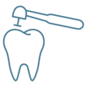 icon of a tooth with a drill