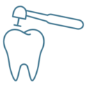root-canal-icon icon of a tooth with a drill